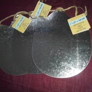 x3 Galvanized metal tulip hanging craft sign rose flower garden approx 6.5"w 8"